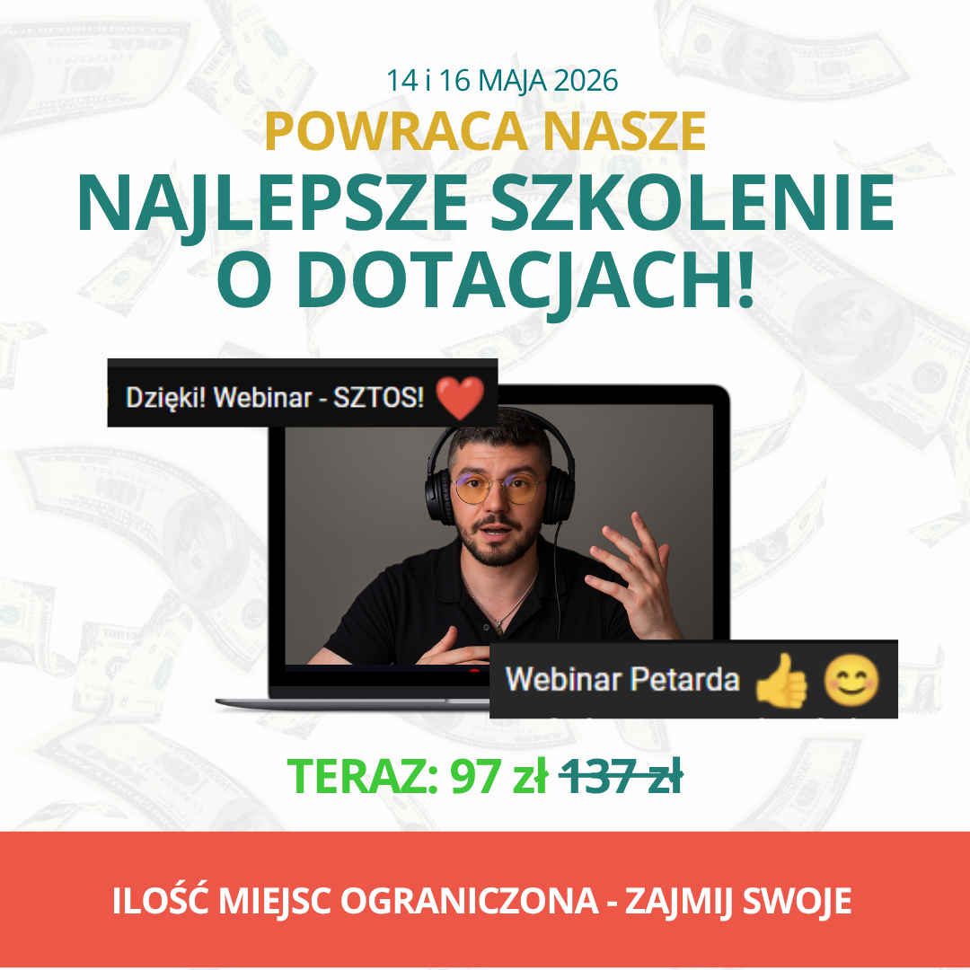 Dwudniowe szkolenie o dotacjach - na żywo, online [14 i 16.05 2026]